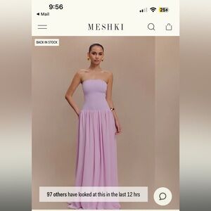 Meshki Purple Halter Pleated Maxi Dress